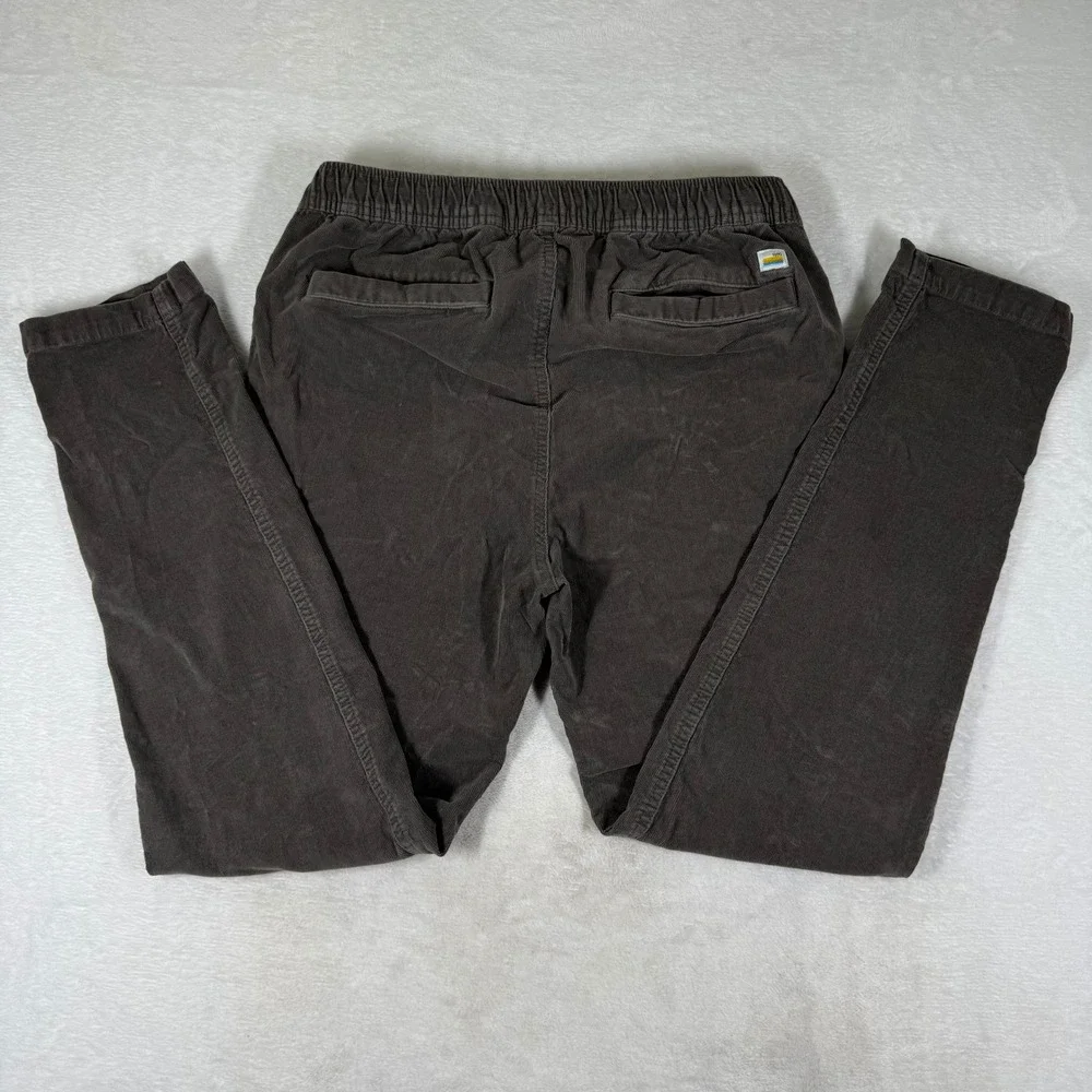 Vuori Mens Corduroy Jogger Pants Charcoal Gray Elastic Waist Drawstring M